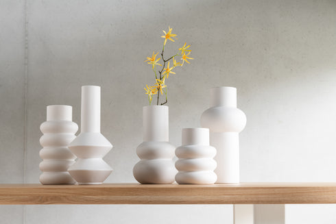 Skandi Vase Buble, Dekovase Nordic Minimalist weiß matt