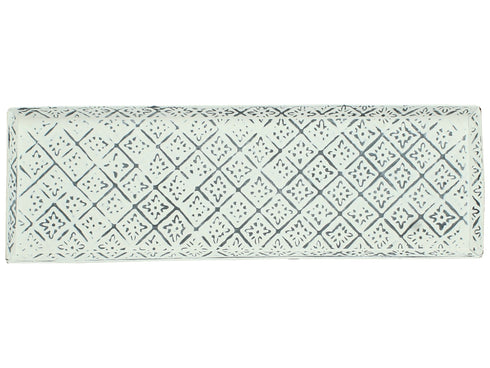 Boho Dekotablett, Serviertablett, Dekoteller, vintage weiß, 46cm