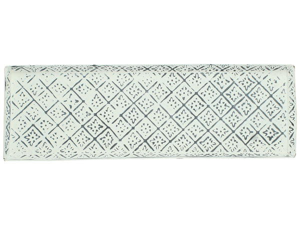 Boho Dekotablett, Serviertablett, Dekoteller, vintage weiß, 46cm