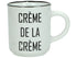 Tasse mit Spruch Crème de la Crème, Kaffeetasse, Kaffeebecher Keramik, schwarz-weiß, Teetasse