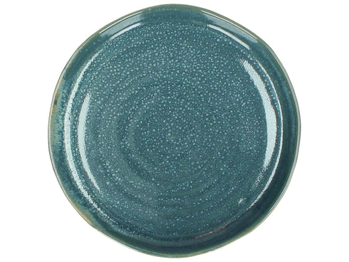 Speiseteller Vintage, Geschirr aus hochwertigem Steinzeug, Porzellan, blau