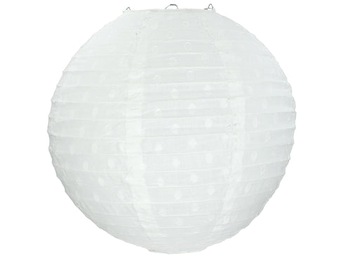 Lampenschirm Lampion, Asiatische Hängelampe, Textil , Punkte, weiß, 30cm