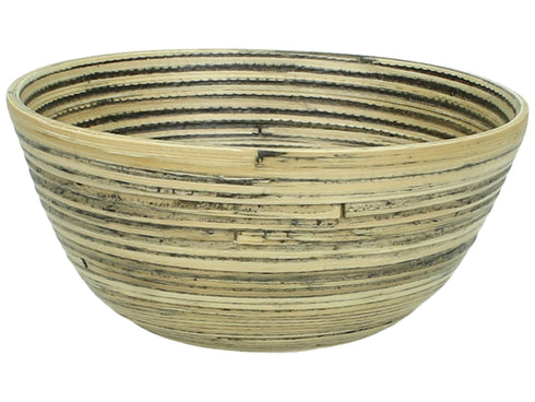 Servierschüssel Bambus, Bambusschale, Dekoschale, naturfarben-schwarz, 15cm