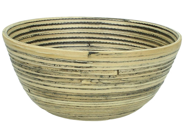 Servierschüssel Bambus, Bambusschale, Dekoschale, naturfarben-schwarz, 15cm