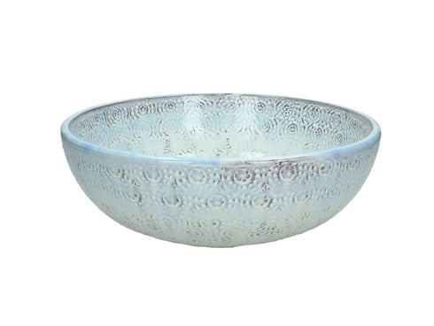 Dekoschale, Servierschüssel mediterran, blue washed, Salatschale maritim, Keramik