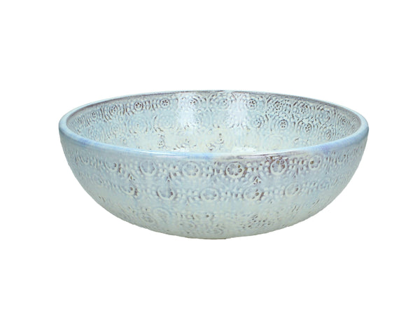 Dekoschale, Servierschüssel mediterran, blue washed, Salatschale maritim, Keramik