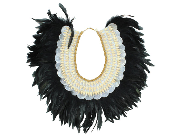 Ornament Feather Black 50x1x50cm