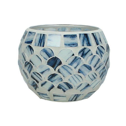 Mosaik Windlicht / Dekoobjekt, Boho, 9cm, blau
