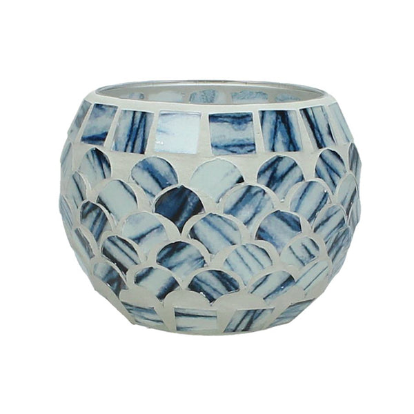 Mosaik Windlicht / Dekoobjekt, Boho, 9cm, blau