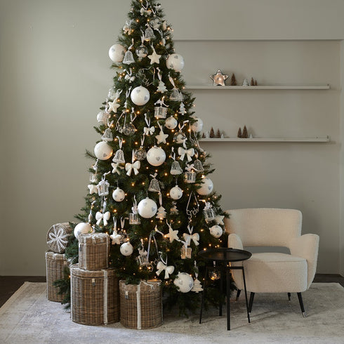 Riviera Maison Weihnachtskugel lovely hearts weiß, 10cm