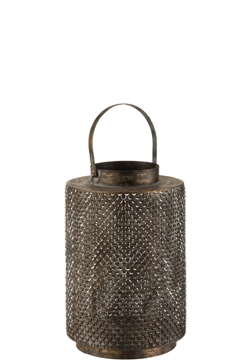 Laterne Marrakesch, Windlicht orientalisch groß, Shabby gold