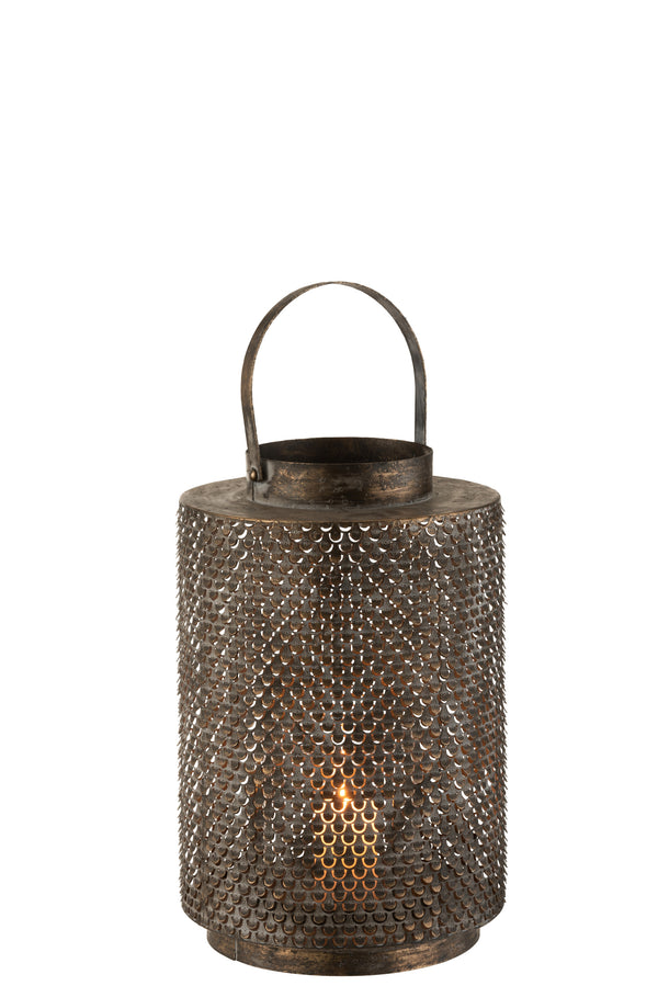 Laterne Marrakesch, Windlicht orientalisch groß, Shabby gold