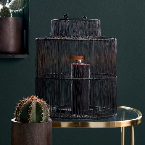 Riveria Maison Laterne Shanghai Metal Wire Hurricane , schwarz