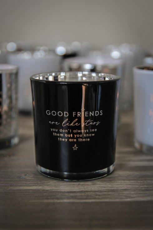 Majas Cottage, Windlicht, Teelichhalter Friends, schwarz-silber