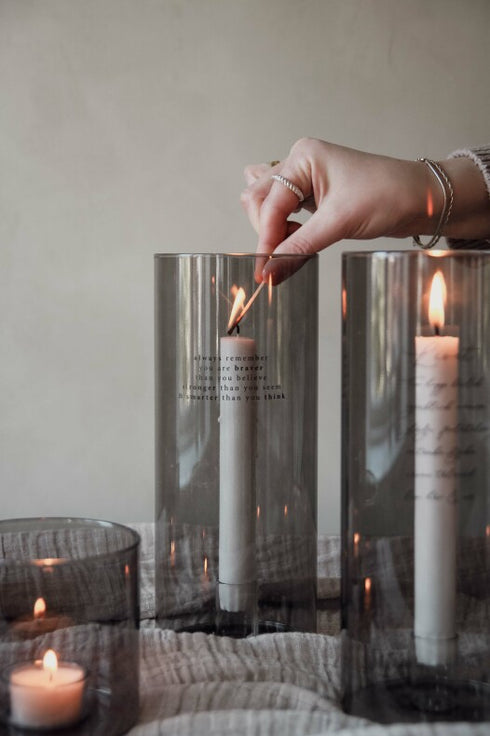 Majas Cottage, Windlicht hoch, Teelichhalter brave, schwarz