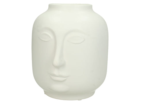 Moderne Skandi Vase Face, weiß