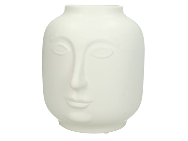 Moderne Skandi Vase Face, weiß