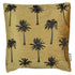 Samtkissen, mit edler Palmenstickerei, gold ocker schwarz, 45x45