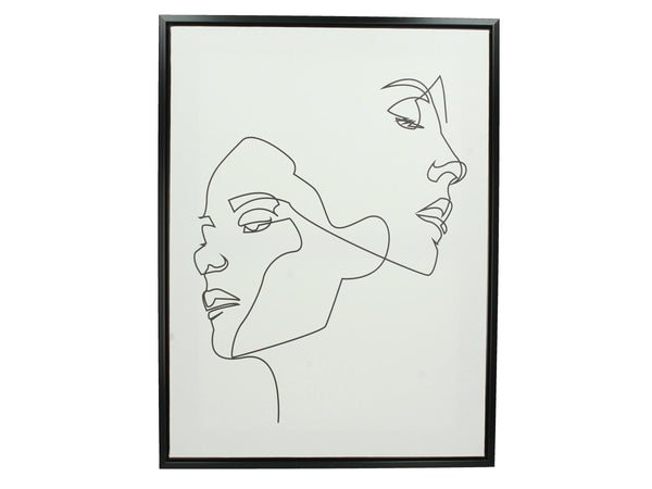 Wandbild Skandi Modern Art, Wanddeko Face weiß-schwarz 61x61cm
