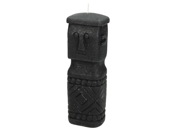 Boho Dekostatue Kerze Tiki klein, schwarz
