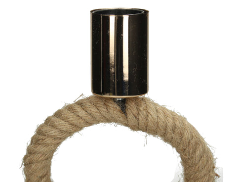 Rustikale Designlampe schwebendes Seil maritim, natur-gold