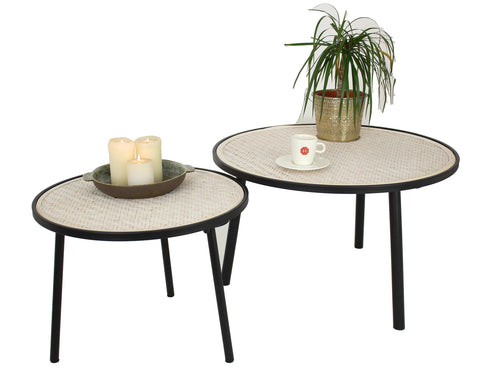 Beistelltische, Couchtische Beach, Industrial Design, rund 2er-Set