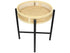 Boho Beistelltisch rund Rattan/Metall, natur-schwarz