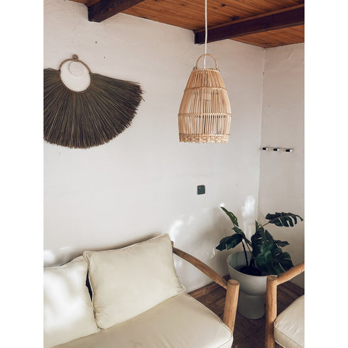 Boho Lampenschirm Rattan, natur