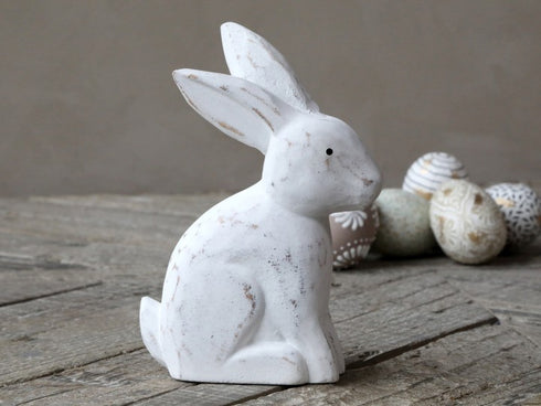 Chic Antique Osterhase Shabby Chic, Holzhase Vintage, weiß