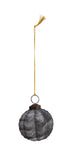 Madame Stolz, Hängedeko, Glaskugel, Weihnachtskugel, silbergrau