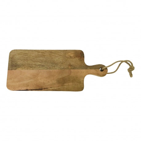 Schneidebrett, Dekobrett Mangoholz mit Hänger, 15x34cm