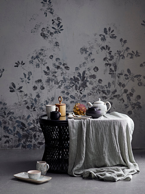 Bloomingville, Teller, Servierplatte groß Natasha, Keramik, Vintage, grau