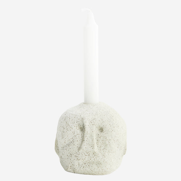 Madam Stoltz Kerzenhalter Gesicht, weiß