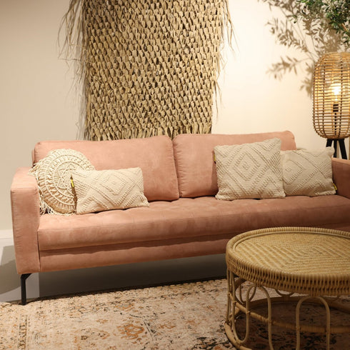 Boho Makramee Kissen Ibiza, Dekokissen Raute 30x50cm, natur, handmade