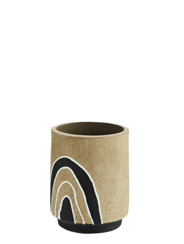 Madam Stoltz Terrakotta Vase Rainbow, Aufbewahrungsgefäß, Blumentopf, sand-schwarz-weiß