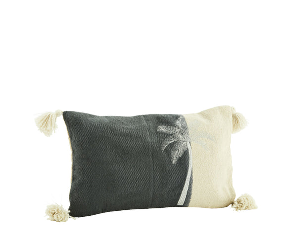 Madam Stolz Kissenhülle Palme bestickt, Dekokissen, 30x50