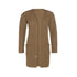 Knit Factory Strickjacke lang, Strickcardigan mit Taschen langarm, camel