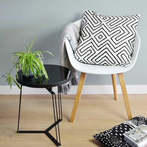 Sofakissen Ethno, Dekokissen Tribal, schwarz-weiss, 50x50cm