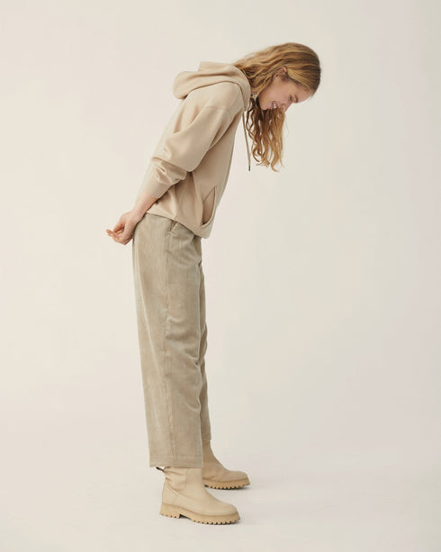 Moss Copenhagen - IMA Logo Hood Sweatshirt white pepper, Kapuzenpullover, Hoodie beige-sand