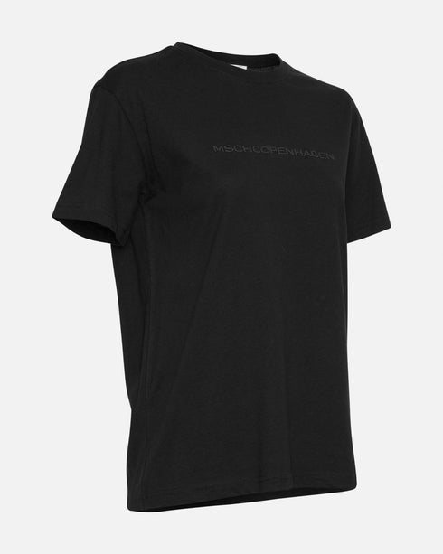 Moss Copenhagen - LIV ORGANIC LOGO TEE - T-Shirt kurzarm, schwarz, mit Logo