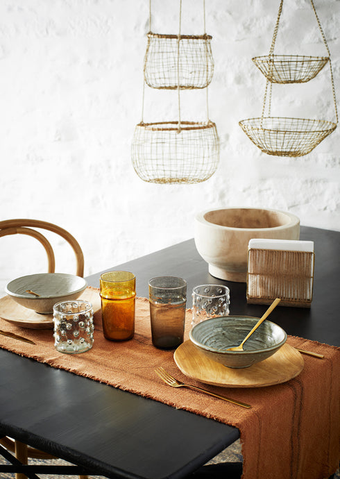 Madam Stolz Servierteller Set Holz 3tlg., Dekoteller Holz