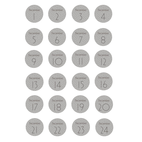 Bloomingville, Aufkleber Adventskalender, 24 Stk.