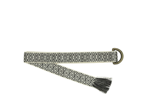 Madam Stoltz, gewebter Ethnogürtel, natur-grau