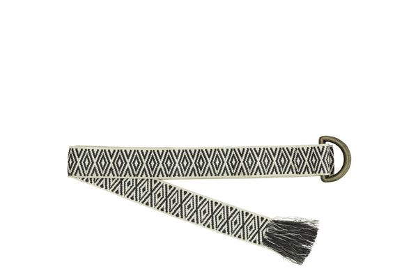 Madam Stoltz, gewebter Ethnogürtel, natur-grau