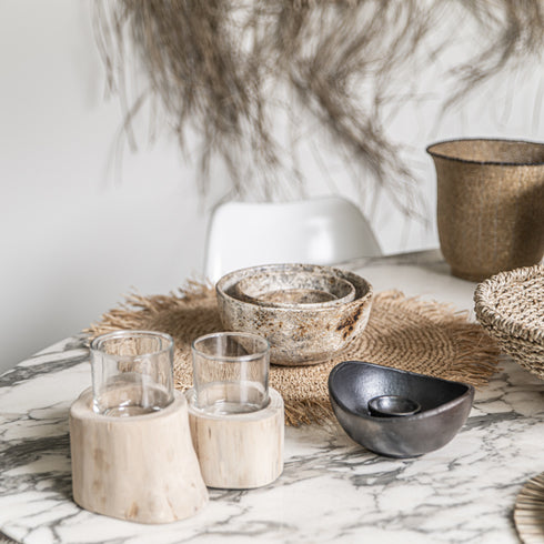 Bazar Bizar Burned Bowl - Antique - L 20x20cm