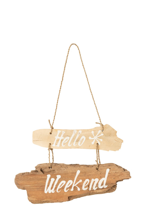 Hängedeko Boho, Wanddeko Treibholz, natur-weiß