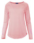 XOX Shirt Rundhals Ausschnitt, Longsleeve, rosé - Fair Trade