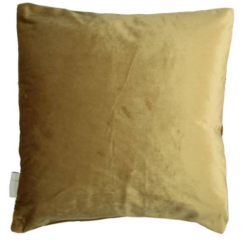 Samtkissen, mit edler Palmenstickerei, gold ocker schwarz, 45x45