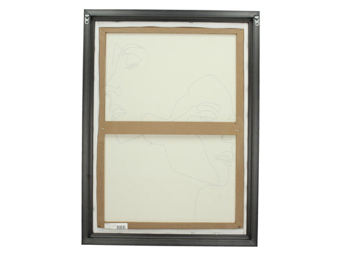 Wandbild Skandi Modern Art, Wanddeko Face weiß-schwarz 61x61cm