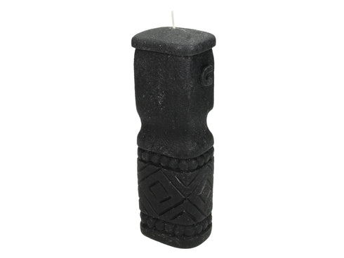 Boho Dekostatue Kerze Tiki klein, schwarz